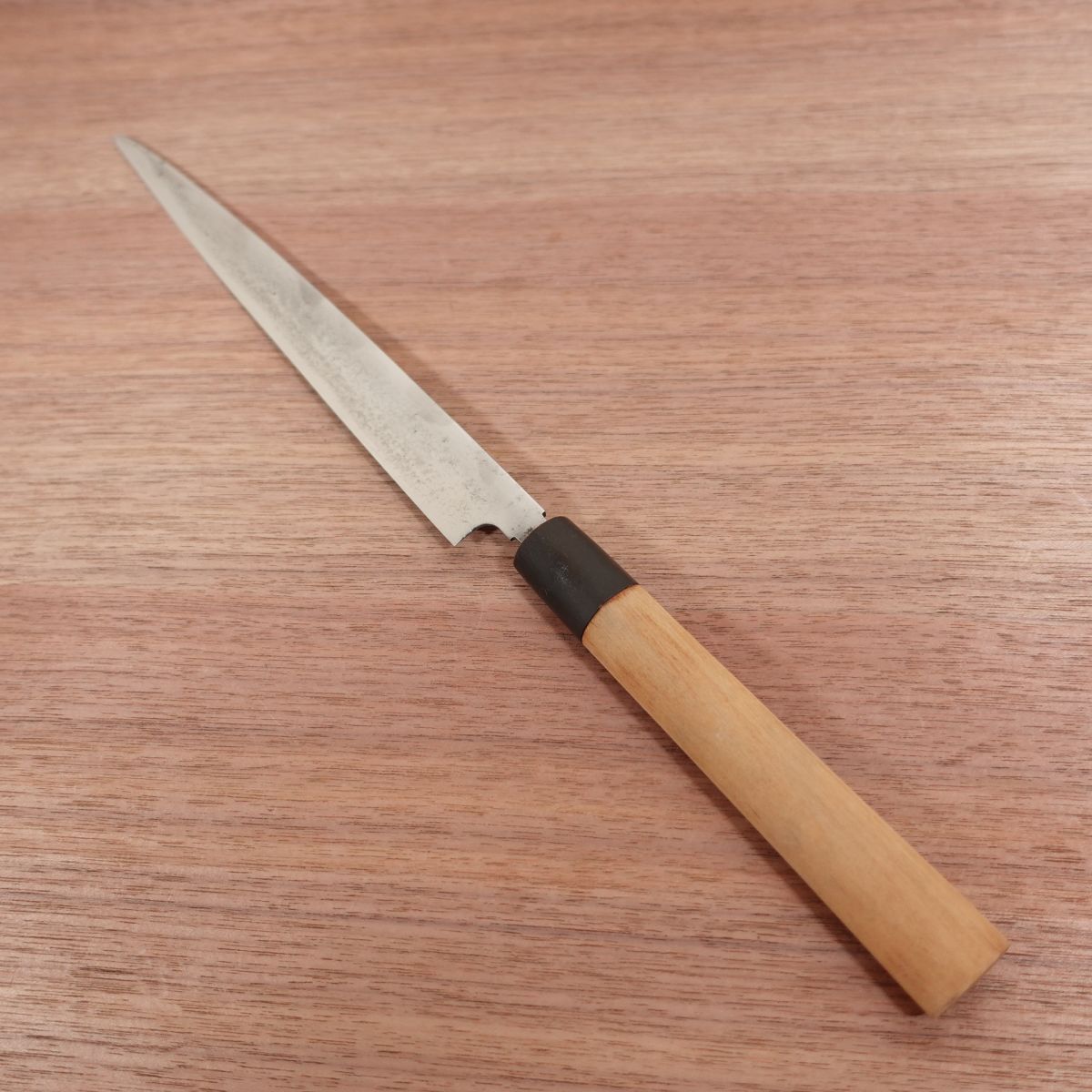 Masayoshi Fuguhiki Knife, Sharpened, Honyaki, Sashimi Knife, Water Buffalo Handle, Kiritsuke Yanagiba, Well Maintained, 255mm