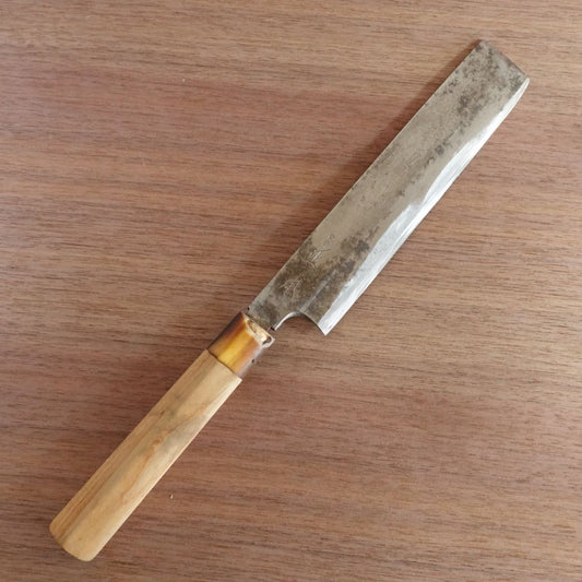 Masamoto Usuba Knife, Sharpened, Water Buffalo Handle, Single Bevel Vegetable Knife, 200mm