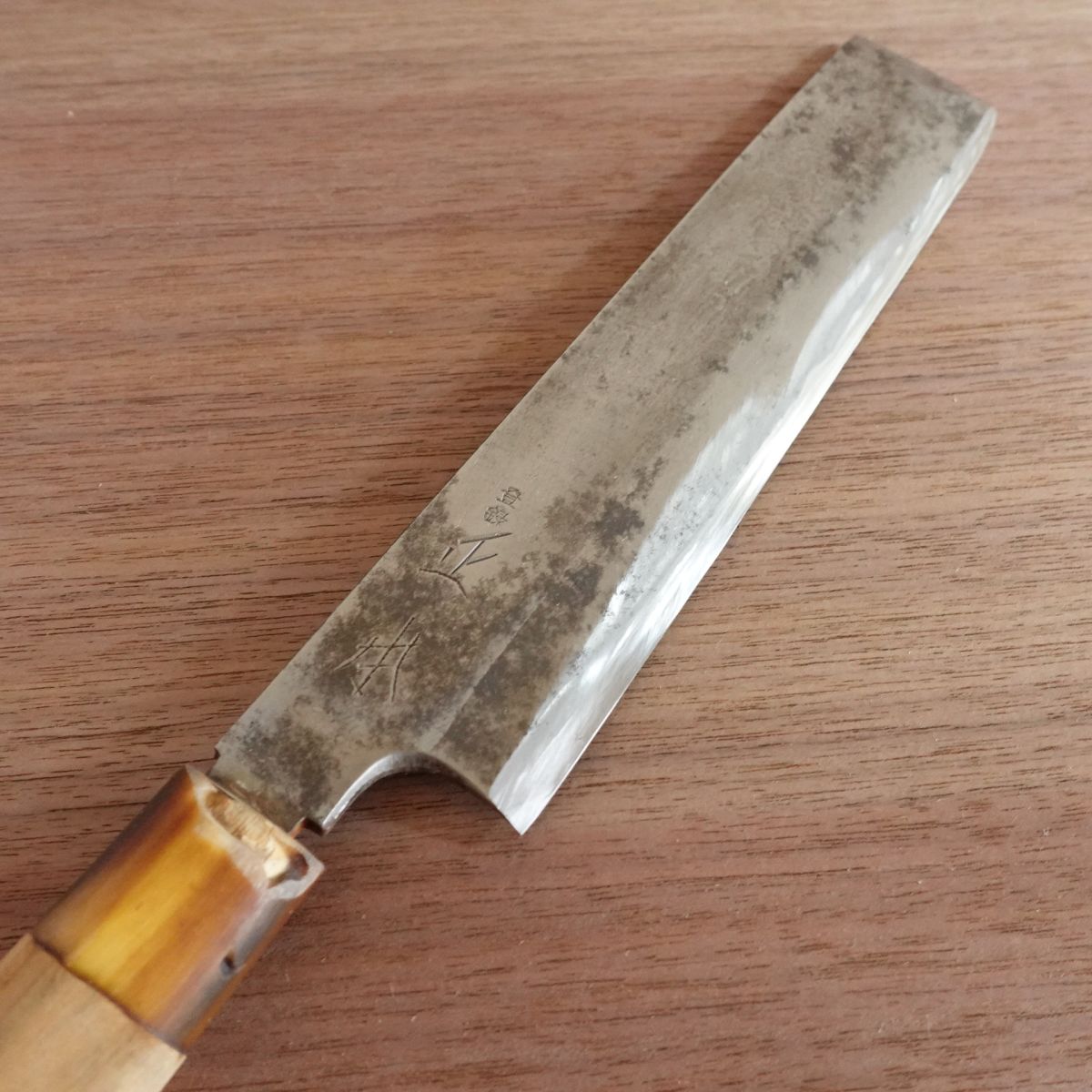 Masamoto Usuba Knife, Sharpened, Water Buffalo Handle, Single Bevel Vegetable Knife, 200mm