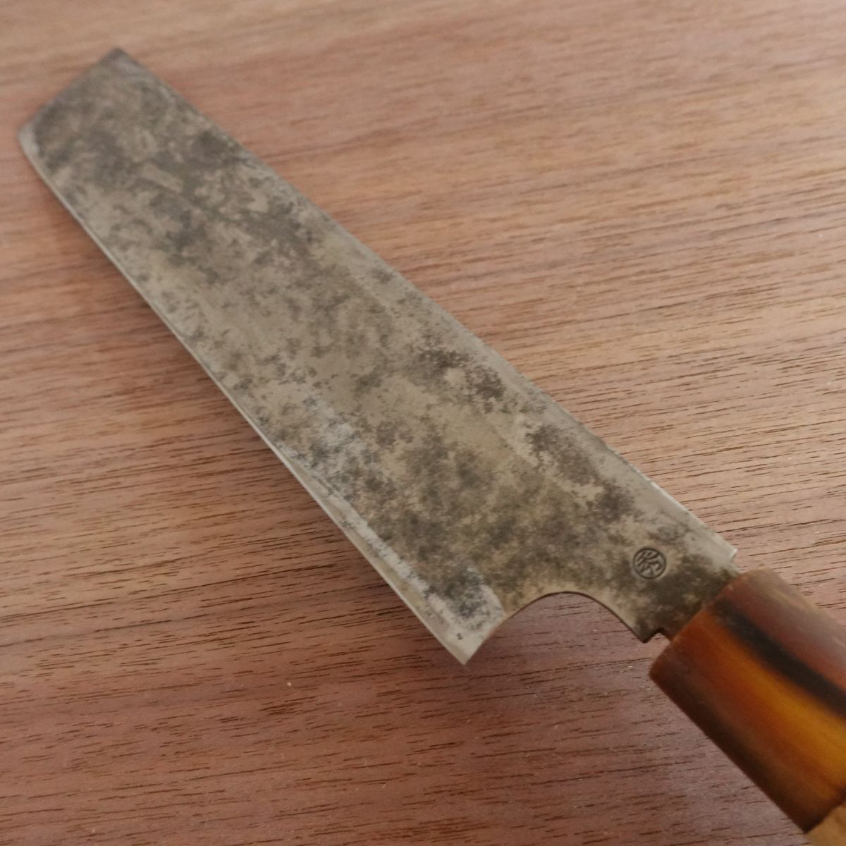 Masamoto Usuba Knife, Sharpened, Water Buffalo Handle, Single Bevel Vegetable Knife, 200mm