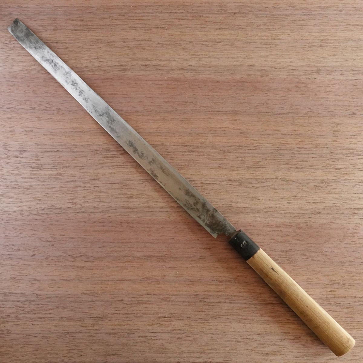 Minamoto Hiroaki Takohiki Knife, Sharpened, Water Buffalo Handle, Sashimi Knife, Hagane Steel, 335mm