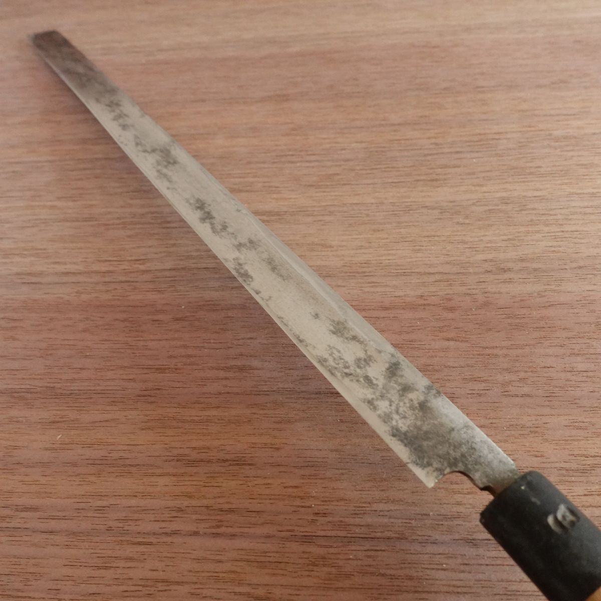 Minamoto Hiroaki Takohiki Knife, Sharpened, Water Buffalo Handle, Sashimi Knife, Hagane Steel, 335mm