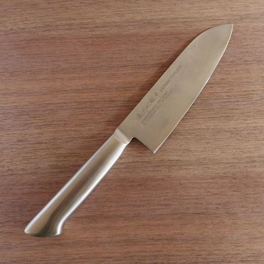 Noshu Masamune Santoku Knife, Sharpened, Damascus, All Stainless Steel, Nearly Unused Stored Item, 165mm