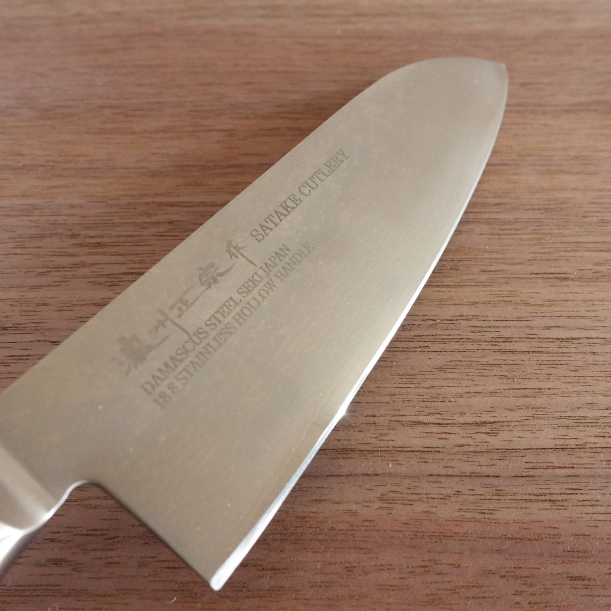 Noshu Masamune Santoku Knife, Sharpened, Damascus, All Stainless Steel, Nearly Unused Stored Item, 165mm