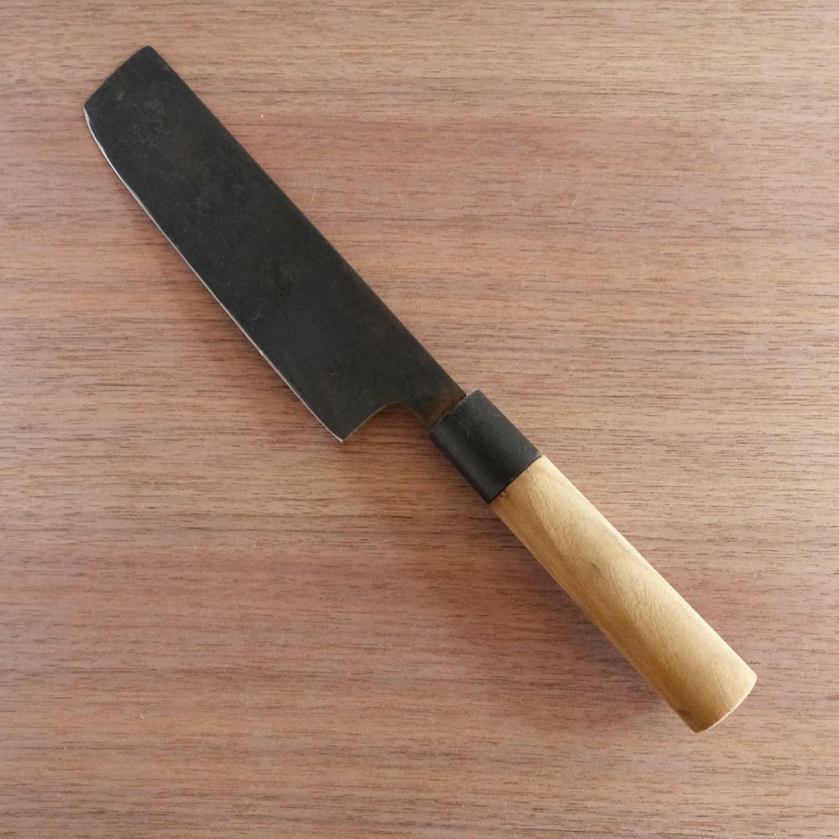 [HYPER REBORN] Suishinshi Masamori Nakiri Knife, Black Oxide Finish, Vegetable Knife, Double Bevel, Tokusen, 170mm