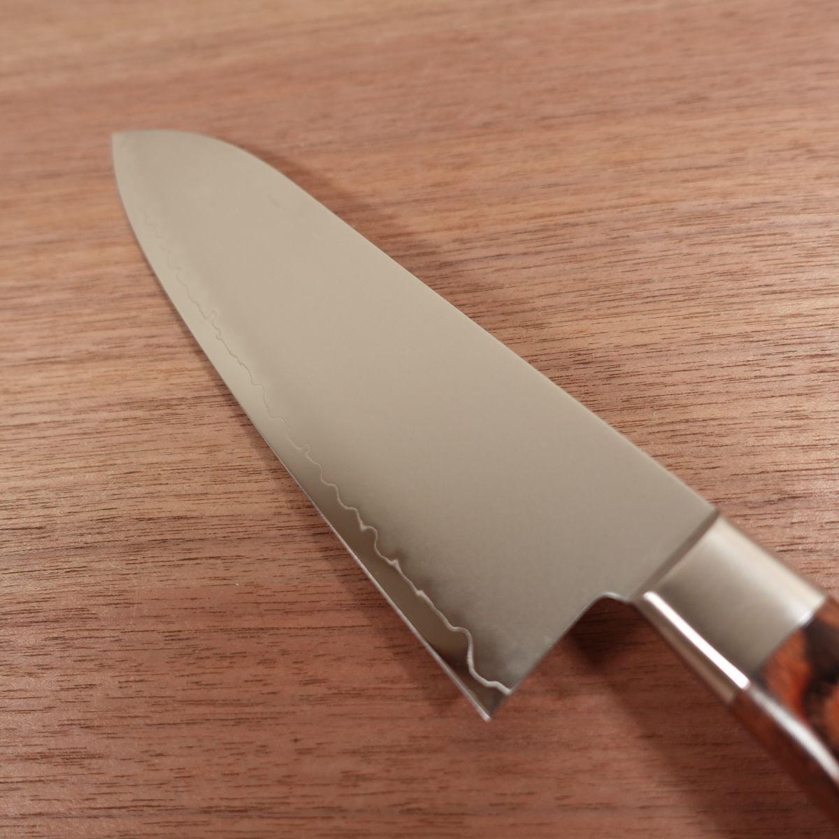 Tomi Santoku Knife, Stainless Laminated Steel, All-Purpose Knife, Tomio Umezawa, Knife Sharpener Included, Boxed, Unused Stored Item, 185mm