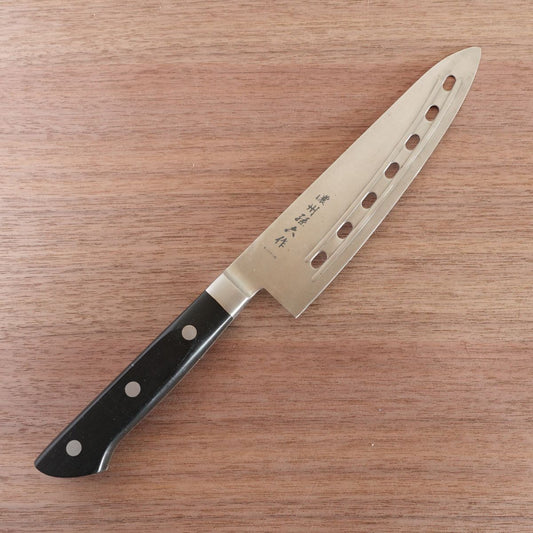 Noshu Magoroku Gyuto Knife, Sharpened, Sakimaru Tip, Perforated Blade, Molybdenum Steel, Santoku Style, 185mm