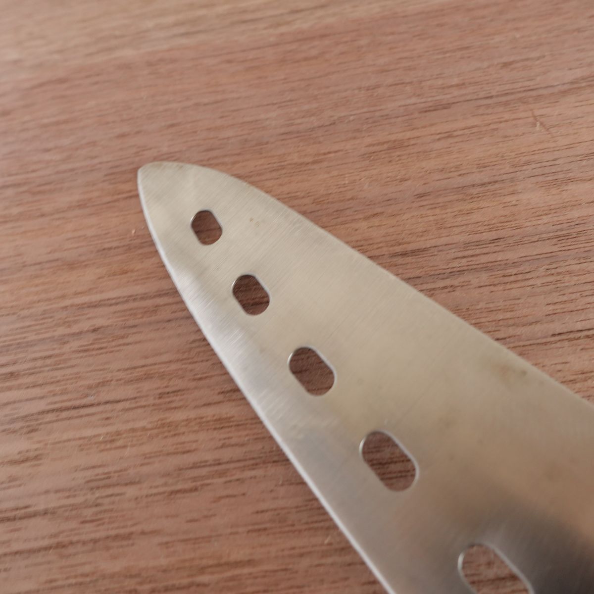 Noshu Magoroku Gyuto Knife, Sharpened, Sakimaru Tip, Perforated Blade, Molybdenum Steel, Santoku Style, 185mm