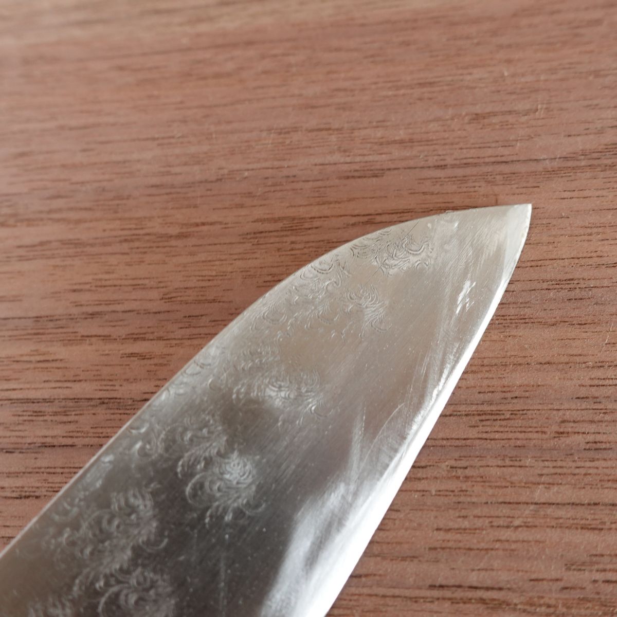 Michiba Santoku Knife, Sharpened, Hand-Forged Aogami Steel, Yasuki Blue Steel, Hon-Warikomi, 170mm