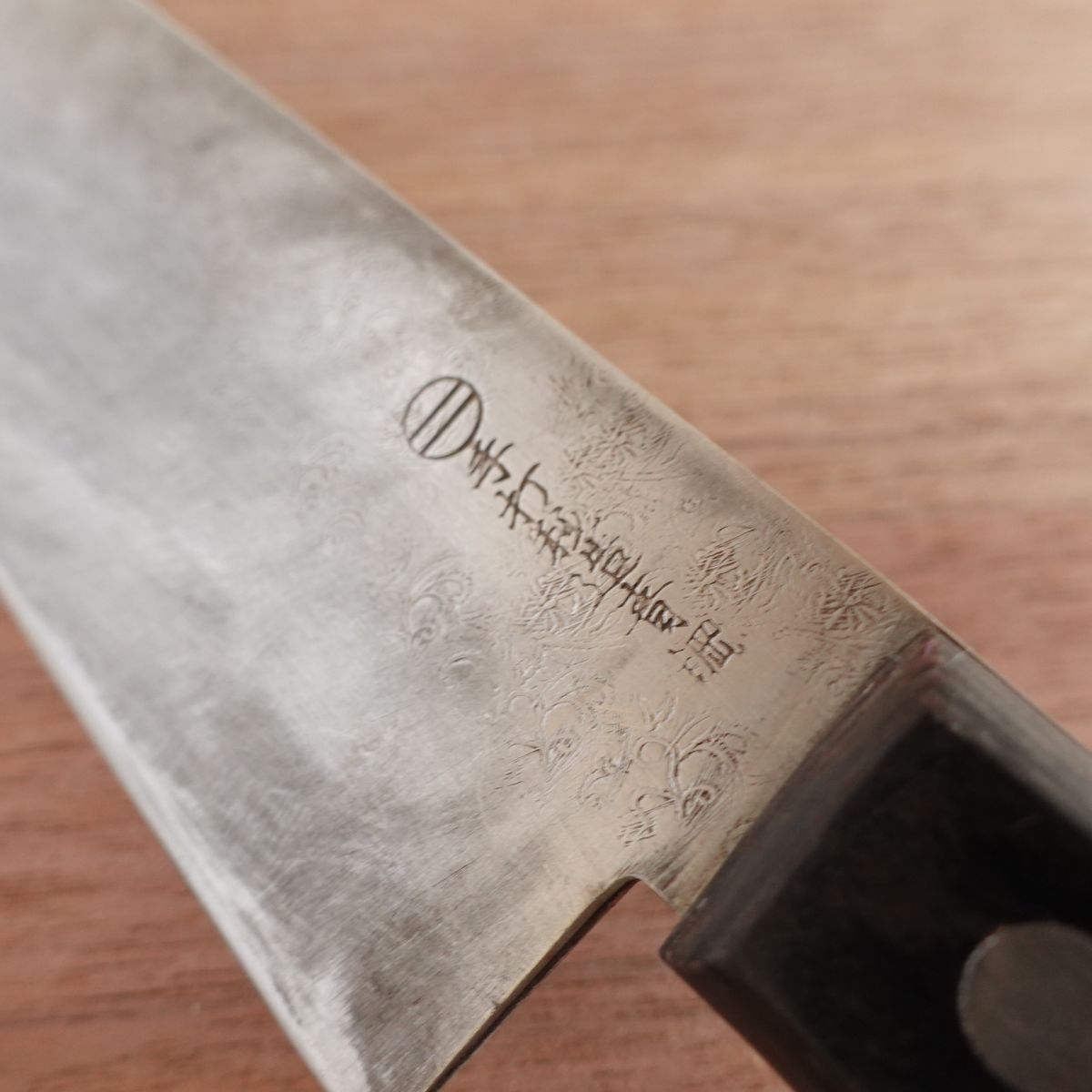 Michiba Nakiri Knife, Sharpened, Hand-Forged Aogami Steel, Yasuki Blue Steel, Hon-Warikomi, 165mm
