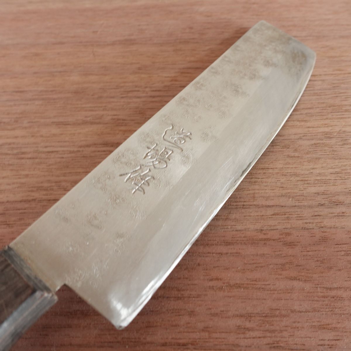 Michiba Nakiri Knife, Sharpened, Hand-Forged Aogami Steel, Yasuki Blue Steel, Hon-Warikomi, 165mm