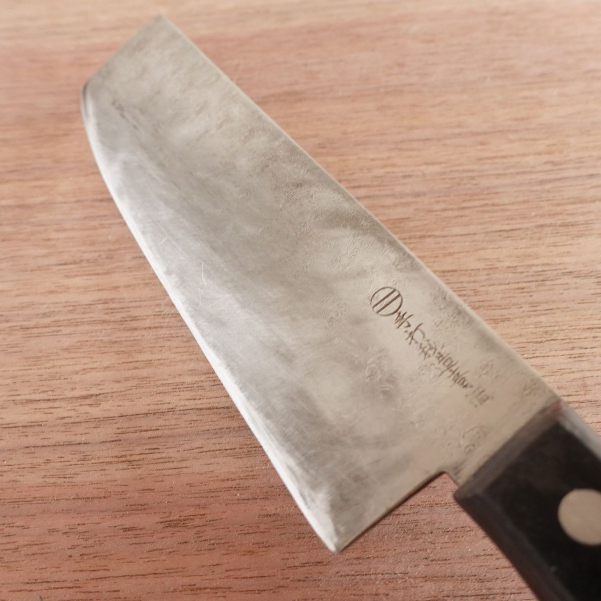 Michiba Nakiri Knife, Sharpened, Hand-Forged Aogami Steel, Yasuki Blue Steel, Hon-Warikomi, 165mm
