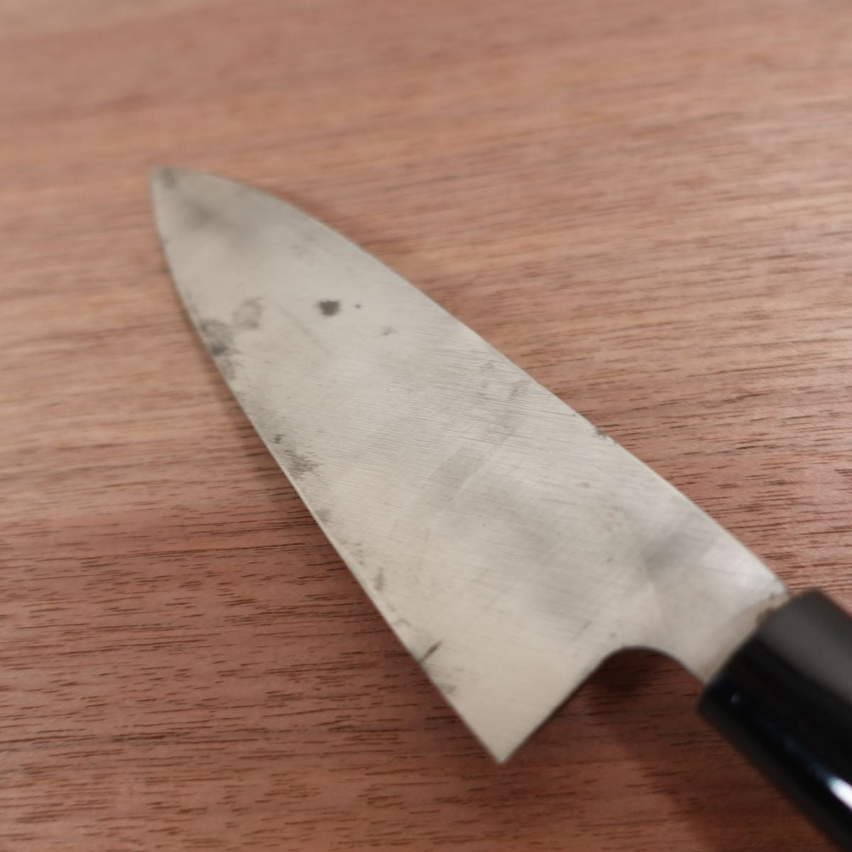 Kanesada Funayuki Knife, Sharpened, Ai-Deba, Master Kanesada, Thin Blade, Carbon Steel, Single Bevel, 160mm