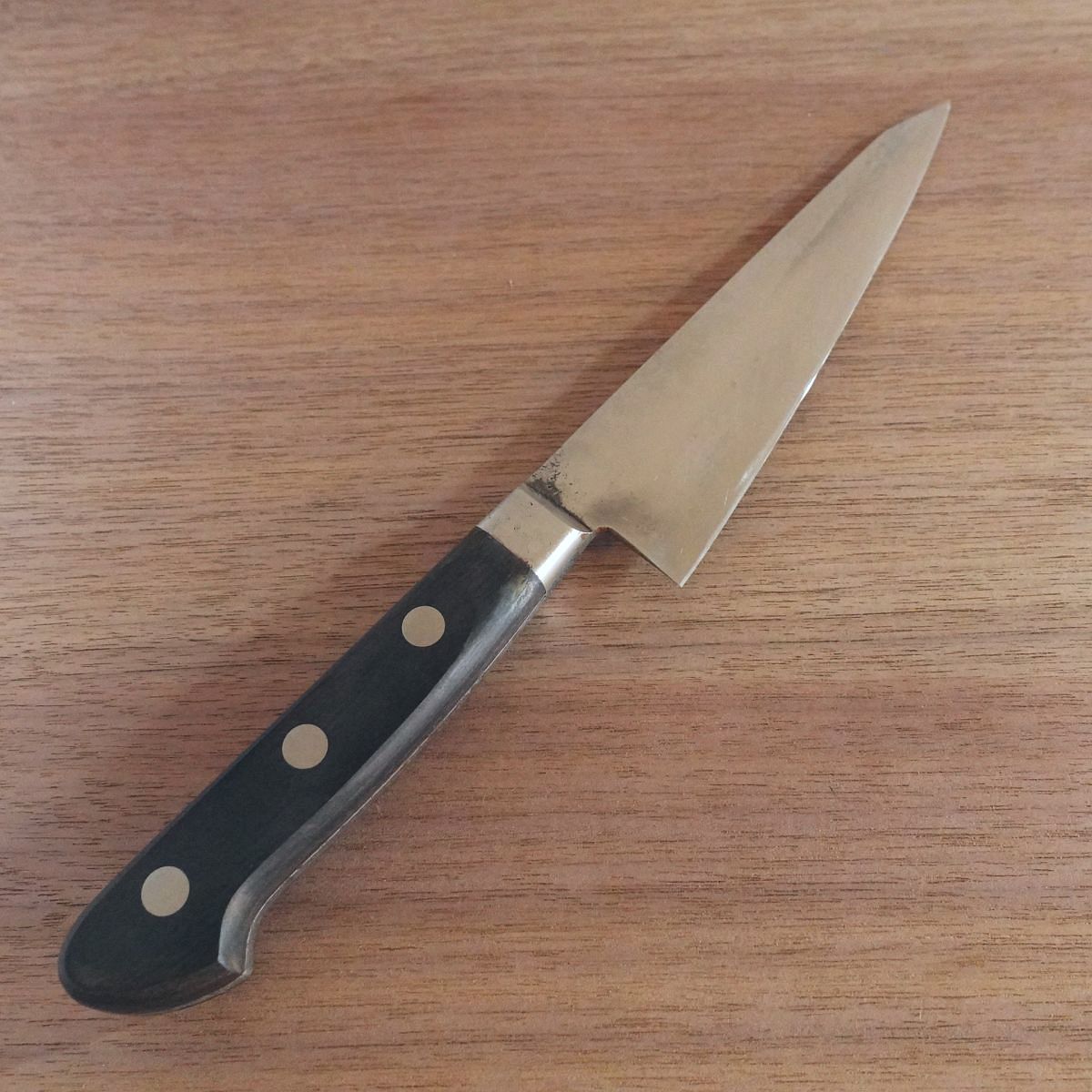 Yamato Takeru Honesuki Knife, Sharpened, INOX Stainless Steel, Sabaki, Garasuki, Double-Edged, Thick Blade, 145mm