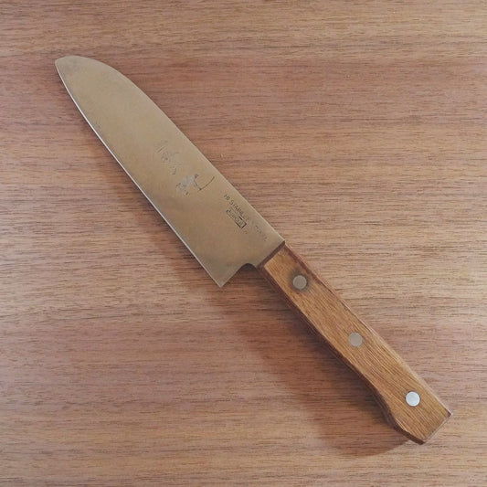 Seki Magoroku Santoku Knife, Sharpened, Samurai Logo, All-Purpose Knife, KAI Cut, Stainless Steel, 165mm