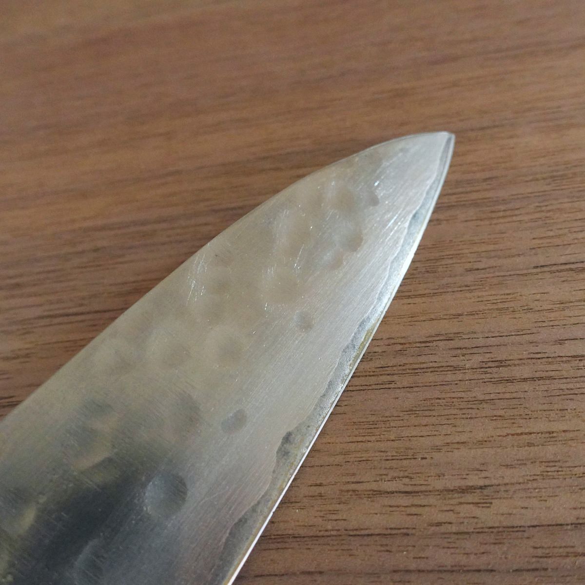 Teruyasu Fujiwara Gyuto Knife, Sharpened, Tsuchime Nashiji Finish, Maboroshi Series, Hon-Warikomi, 190mm