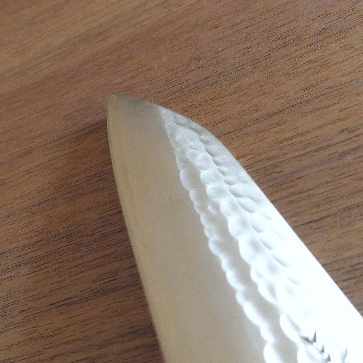 Nagaragawa Santoku Knife, Sharpened, Tsuchime Finish, Handcrafted, Nearly Unused, 165mm