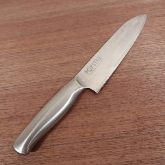 POPSTAR Santoku Knife, Sharpened, All Stainless Steel, All-Purpose Knife, 180mm
