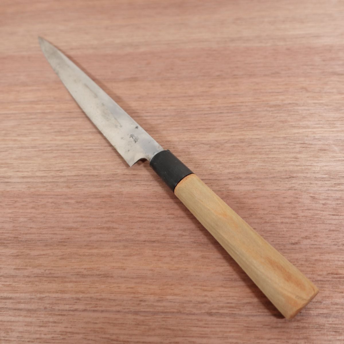 Blue Steel Yanagiba Knife, Sharpened, Sashimi Knife, Water Buffalo Handle, Yasuki Steel, 210mm