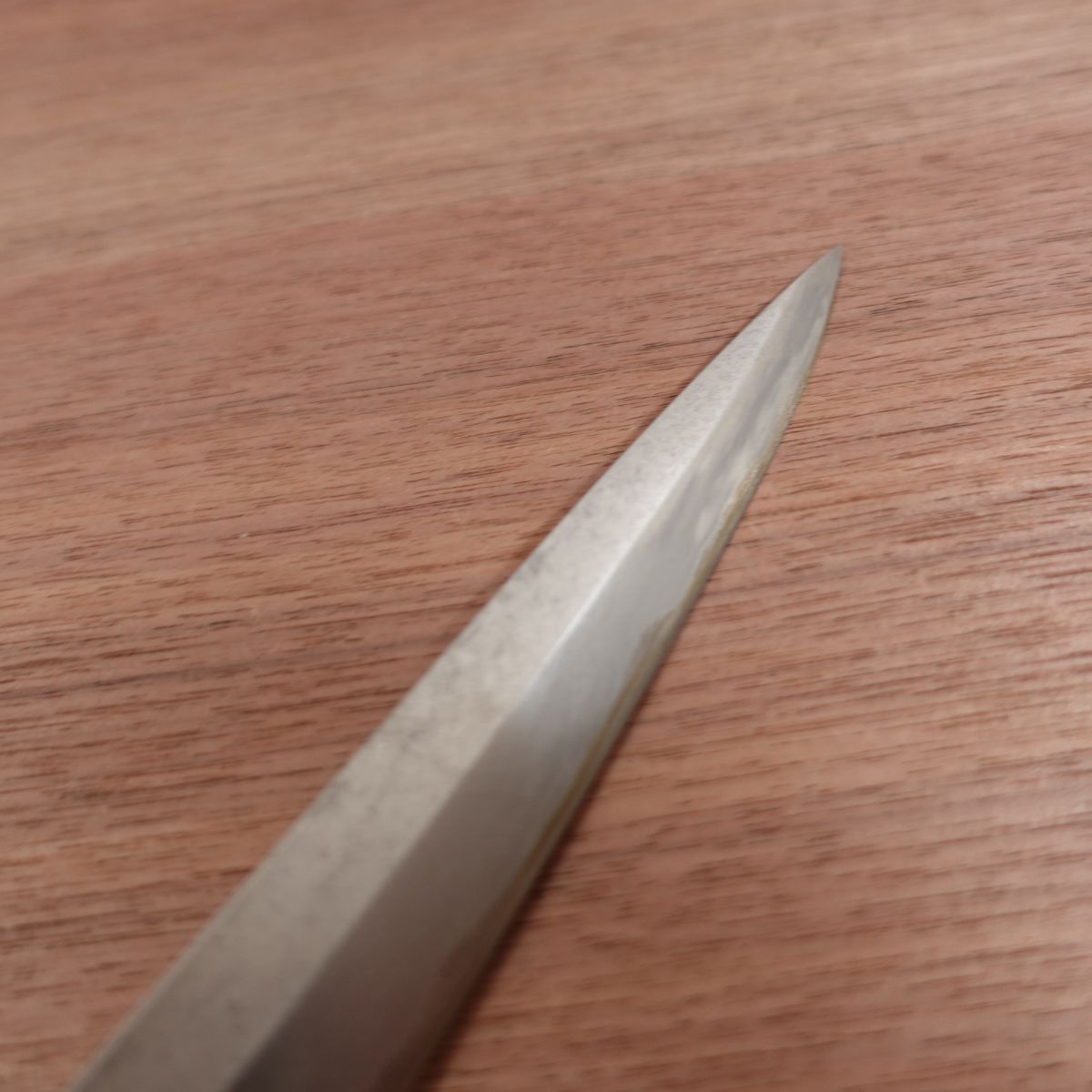 Blue Steel Yanagiba Knife, Sharpened, Sashimi Knife, Water Buffalo Handle, Yasuki Steel, 210mm