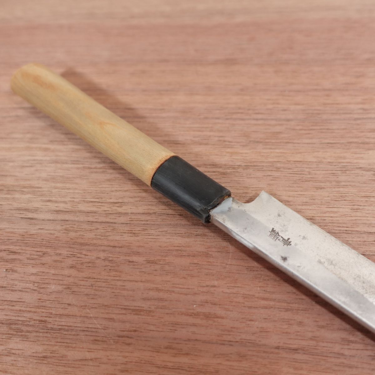 Blue Steel Yanagiba Knife, Sharpened, Sashimi Knife, Water Buffalo Handle, Yasuki Steel, 210mm