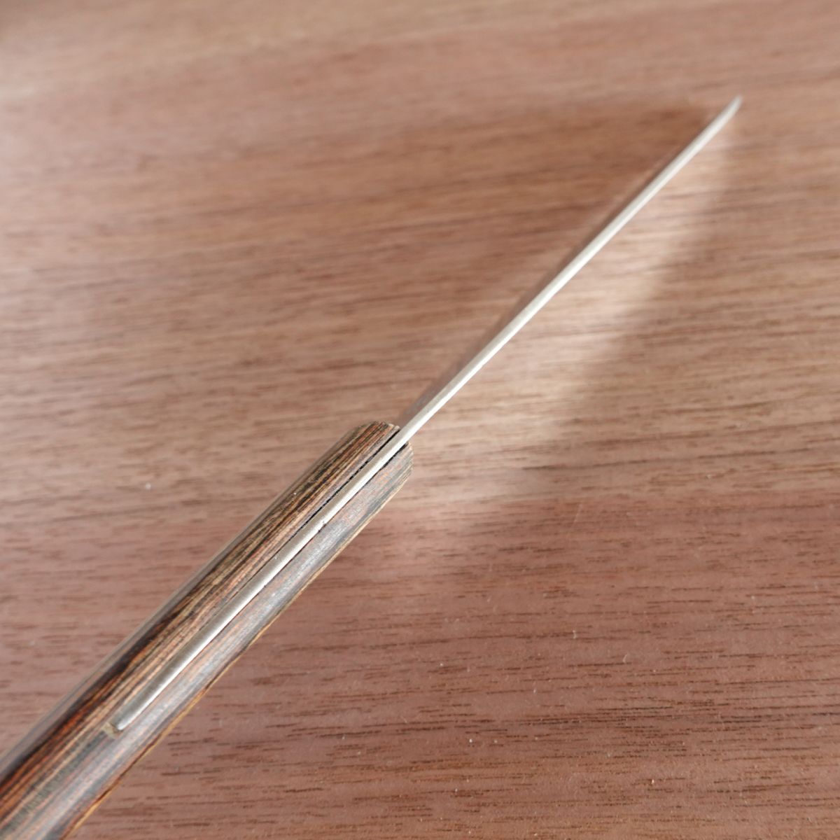 Seki Yoshihide Ko-Santoku Knife, Sharpened, Wide Petty Knife, Gold Clad Steel, 135mm