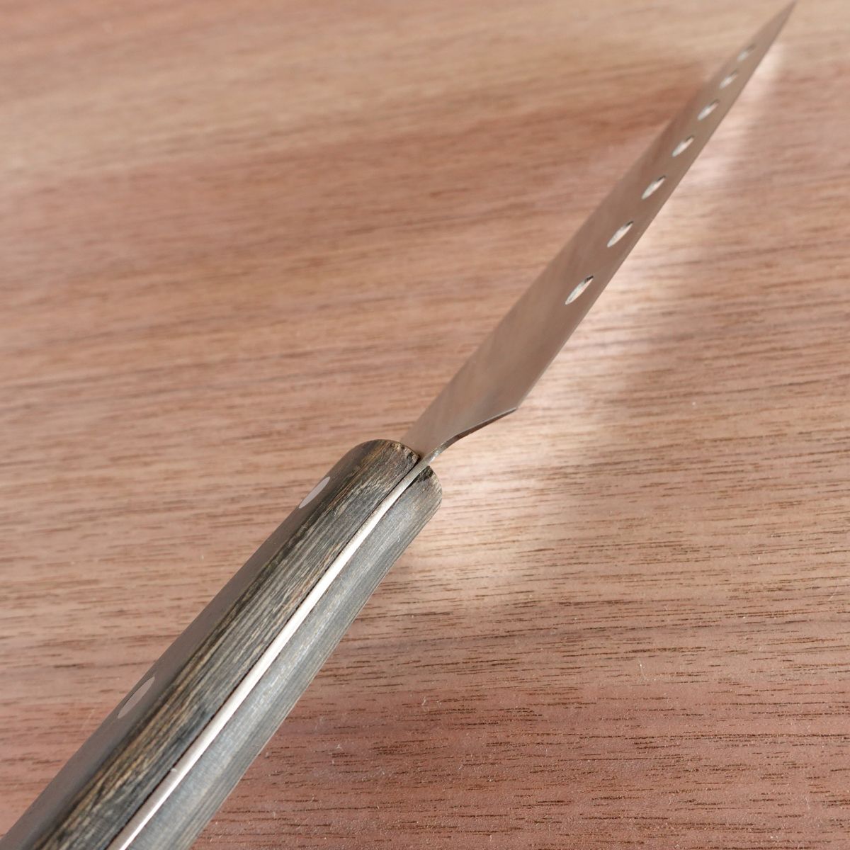 TS Madam Santoku Knife, Sharpened, Molybdenum Steel, Perforated Stainless Steel, 170mm