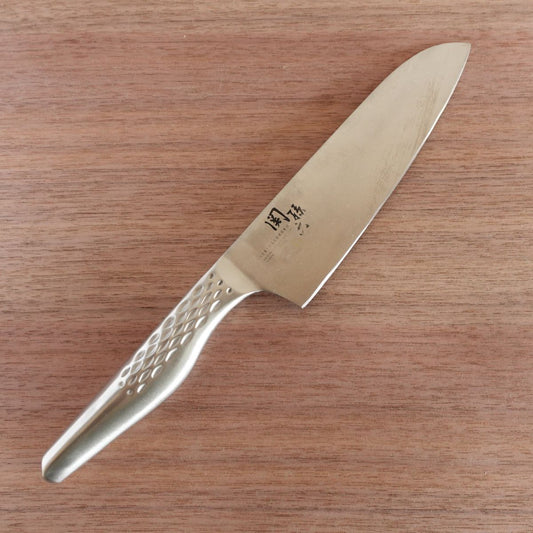 Seki Magoroku Santoku Knife, Sharpened, Shoso, All Stainless Steel, 165mm