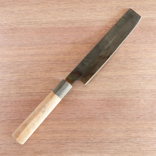 [HYPER REBORN] Kanematsu Usuba Knife, Sharpened, Black Oxide Finish, Water Buffalo Handle, Single Bevel, Yasuki Steel, 210mm
