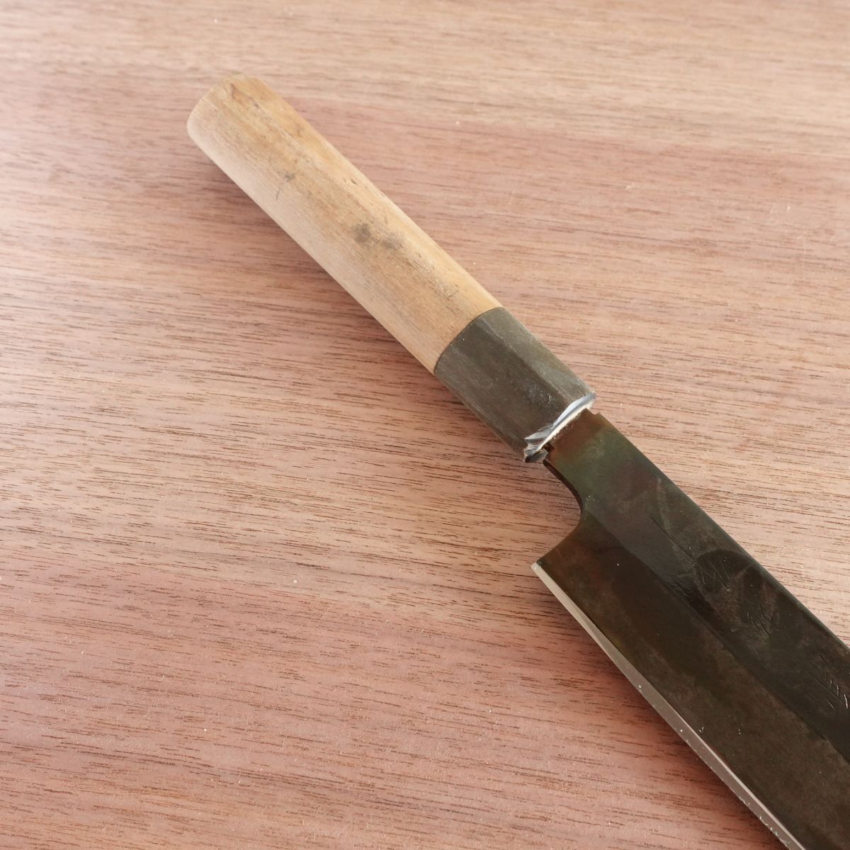 [HYPER REBORN] Kanematsu Usuba Knife, Sharpened, Black Oxide Finish, Water Buffalo Handle, Single Bevel, Yasuki Steel, 210mm