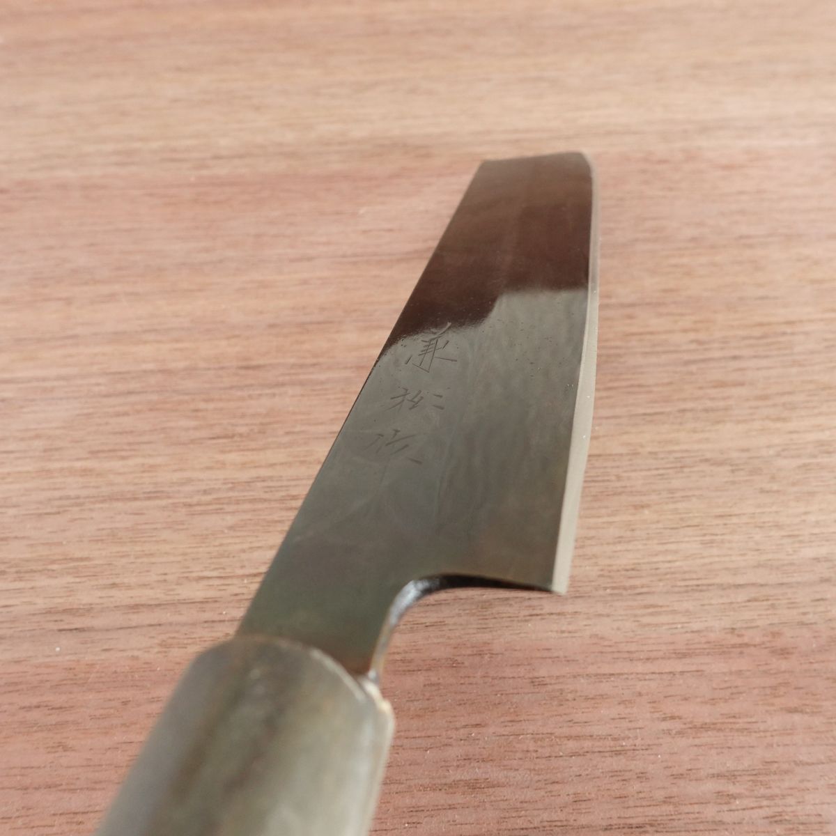 [HYPER REBORN] Kanematsu Usuba Knife, Sharpened, Black Oxide Finish, Water Buffalo Handle, Single Bevel, Yasuki Steel, 210mm