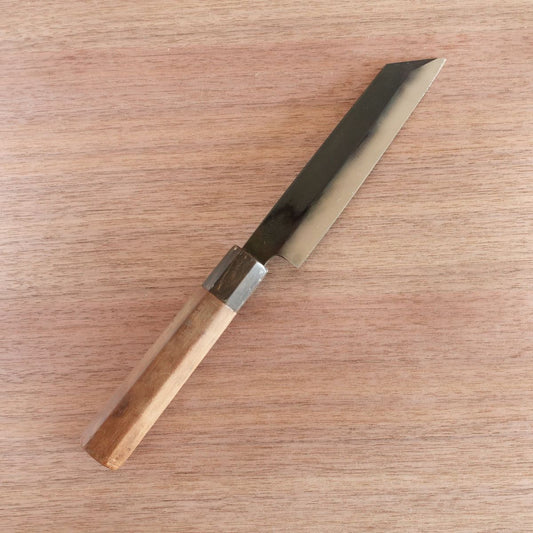 [HYPER REBORN] Masasaku Mukimono Knife, Sharpened, Black Oxide Finish, Water Buffalo Octagonal Handle, Kenmuki Carving Knife, 165mm