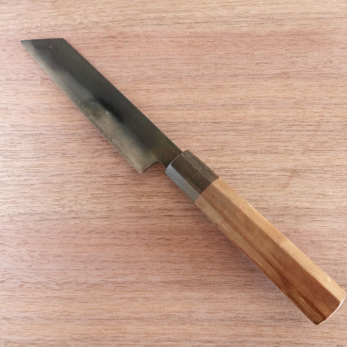 [HYPER REBORN] Masasaku Mukimono Knife, Sharpened, Black Oxide Finish, Water Buffalo Octagonal Handle, Kenmuki Carving Knife, 165mm