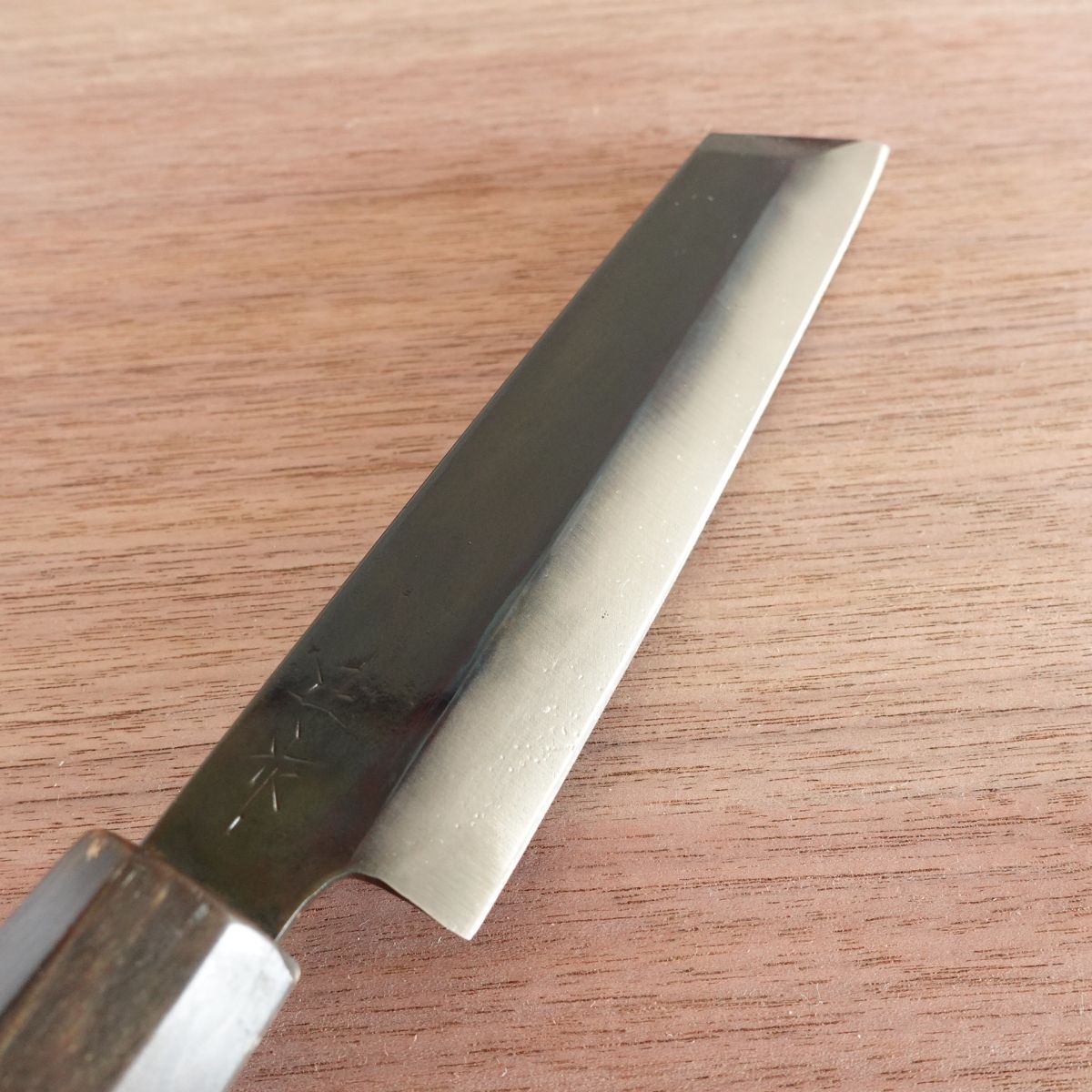 [HYPER REBORN] Masasaku Mukimono Knife, Sharpened, Black Oxide Finish, Water Buffalo Octagonal Handle, Kenmuki Carving Knife, 165mm