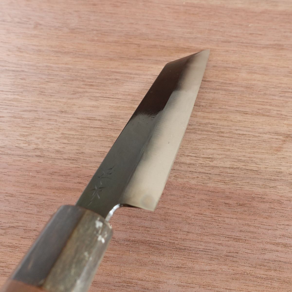 [HYPER REBORN] Masasaku Mukimono Knife, Sharpened, Black Oxide Finish, Water Buffalo Octagonal Handle, Kenmuki Carving Knife, 165mm
