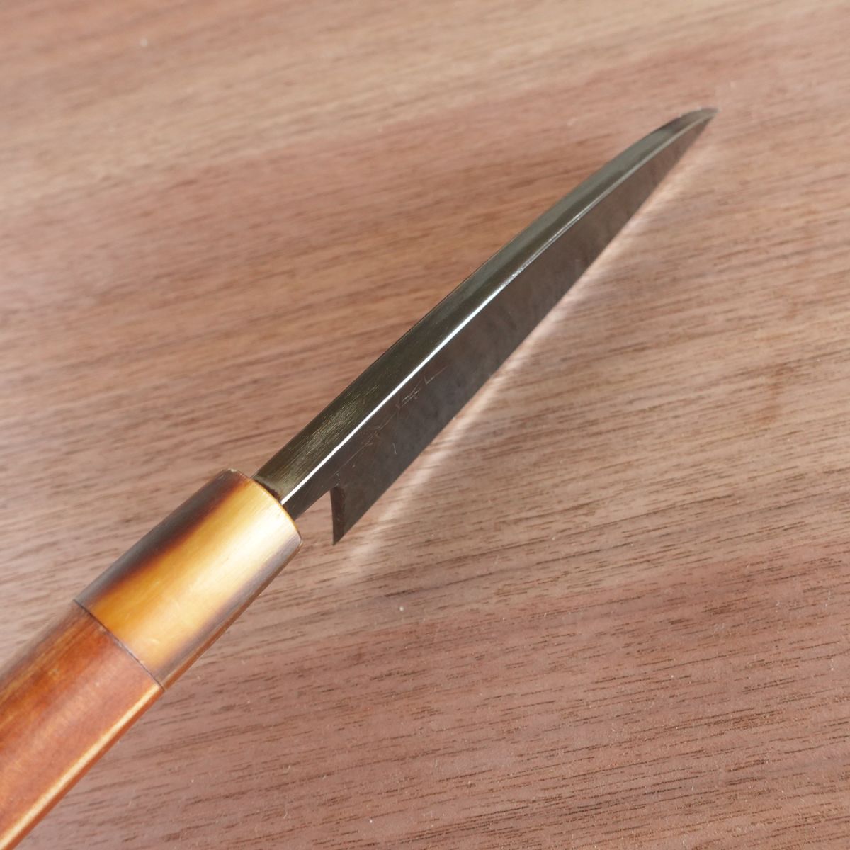 [HYPER REBORN] Masasaku Deba Knife, Sharpened, Black Oxide Finish, White Water Buffalo Handle, Hagane Steel, Single Bevel, 150mm