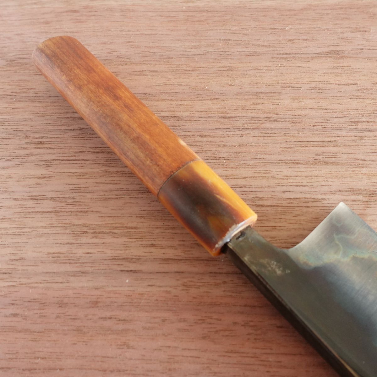 [HYPER REBORN] Masasaku Deba Knife, Sharpened, Black Oxide Finish, White Water Buffalo Handle, Hagane Steel, Single Bevel, 150mm