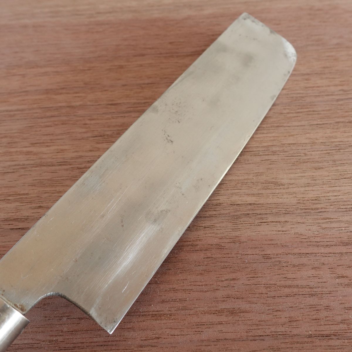 Kaneyasu Nakiri Knife, Sharpened, Hagane, Double-Edged, Vegetable Knife, Large Size, 175mm