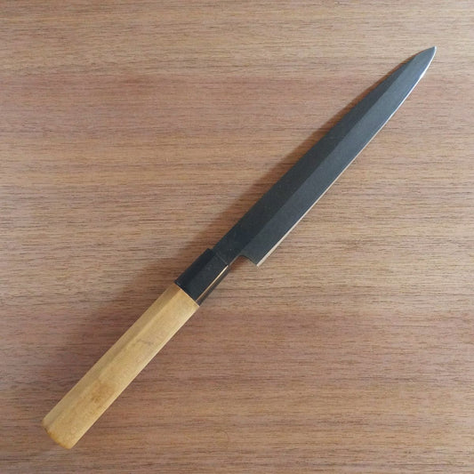[HYPER REBORN] Marugo Yanagiba Knife, Sharpened, Black Oxide Finish, Sashimi Knife, Hagane, 205mm