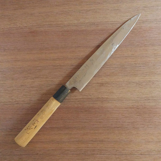 Sakai Shigemitsu Yanagiba Knife, Sharpened, Water Buffalo Handle, Sashimi Knife, 210mm