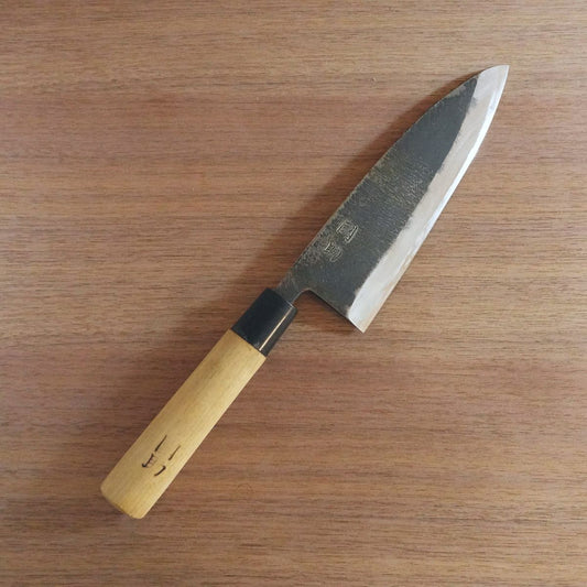 Kunisuke Deba Knife, Sharpened, Kurouchi Finish, 185mm
