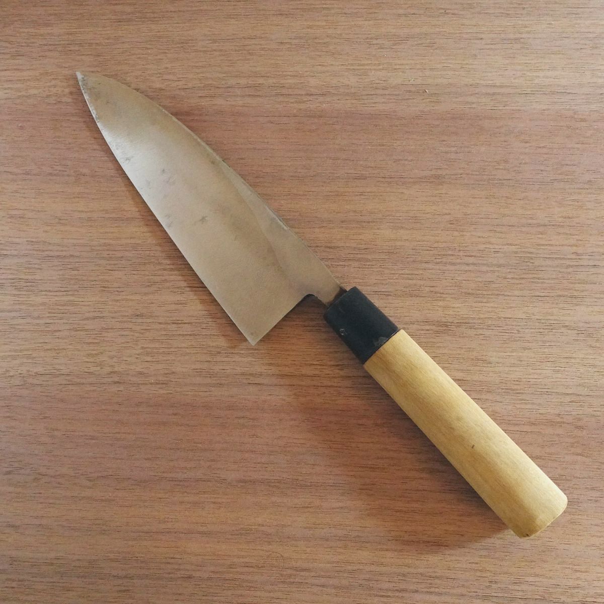 Kunisuke Deba Knife, Sharpened, Kurouchi Finish, 185mm
