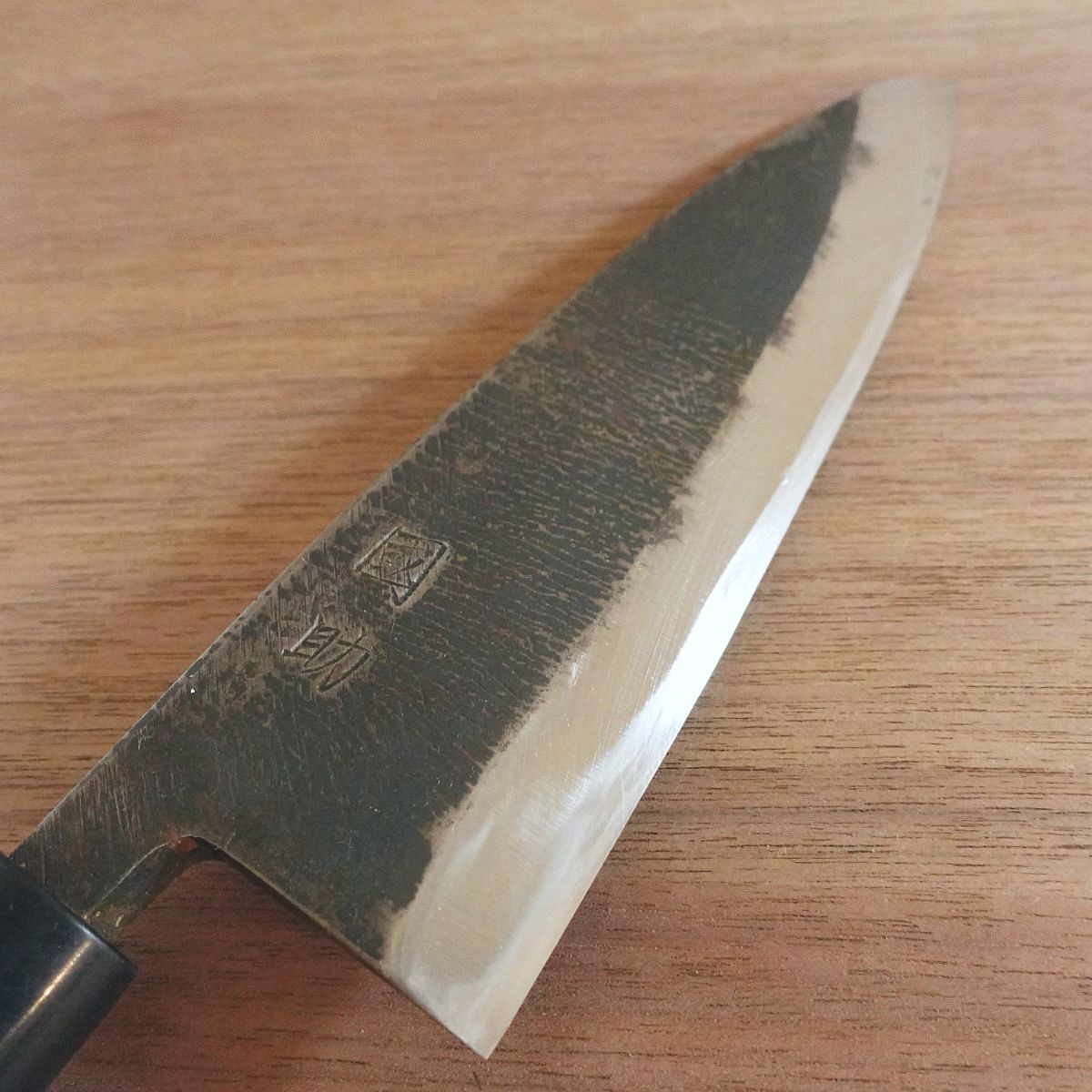 Kunisuke Deba Knife, Sharpened, Kurouchi Finish, 185mm