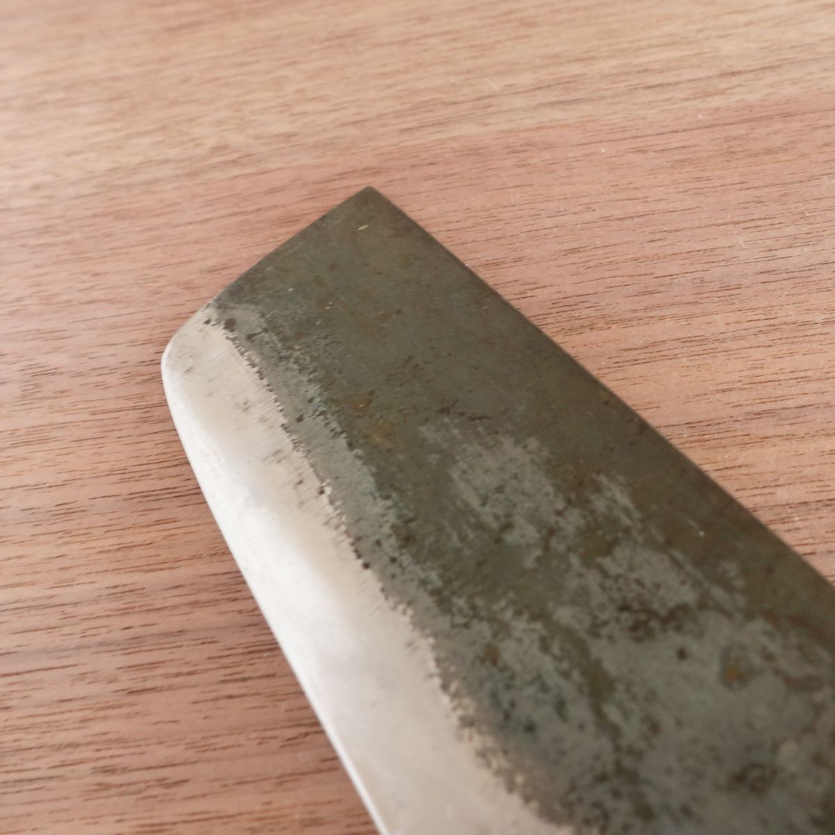 Kiya Nakiri Knife, Sharpened, HAT Series, Kurouchi Finish, Water Buffalo Handle, 160mm