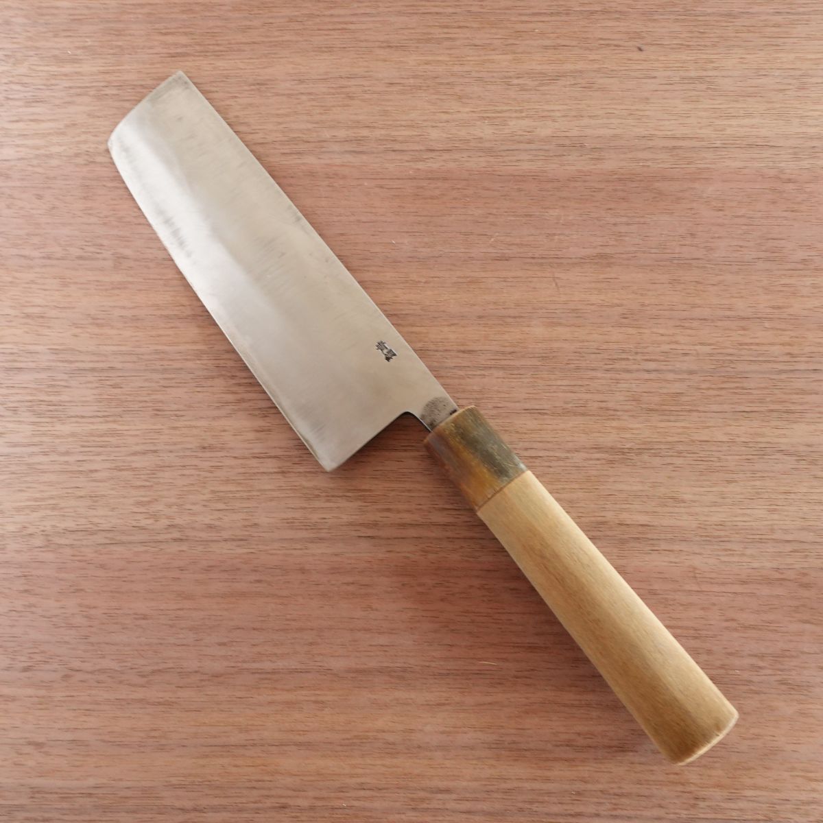Kireaji no Ie Nakiri Knife, Sharpened, Water Buffalo Handle, Aogami Steel, Yasuki Blue Steel, 170mm