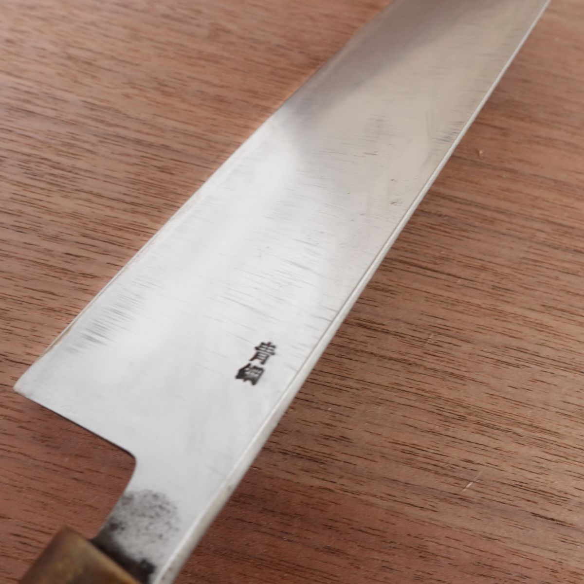 Kireaji no Ie Nakiri Knife, Sharpened, Water Buffalo Handle, Aogami Steel, Yasuki Blue Steel, 170mm