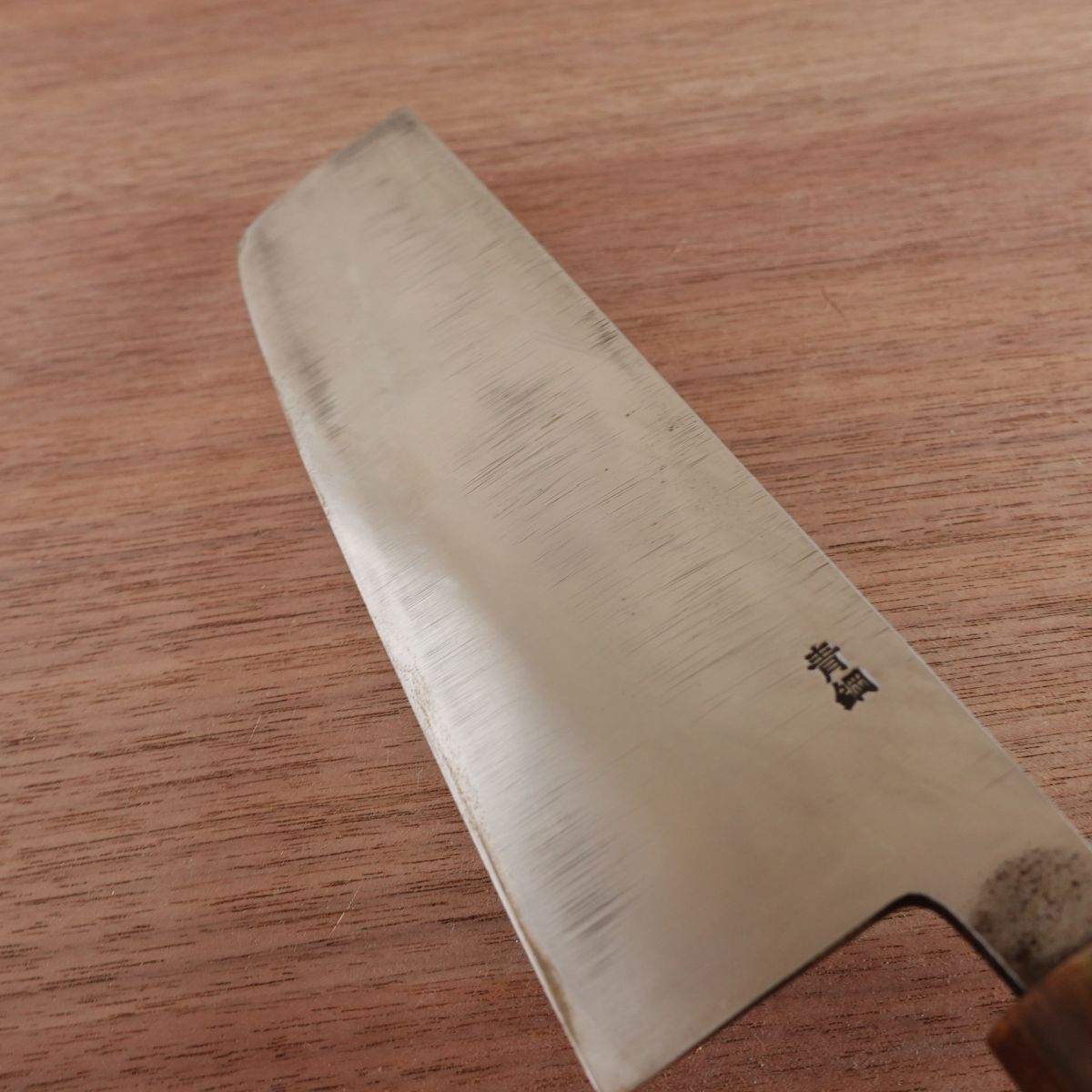Kireaji no Ie Nakiri Knife, Sharpened, Water Buffalo Handle, Aogami Steel, Yasuki Blue Steel, 170mm