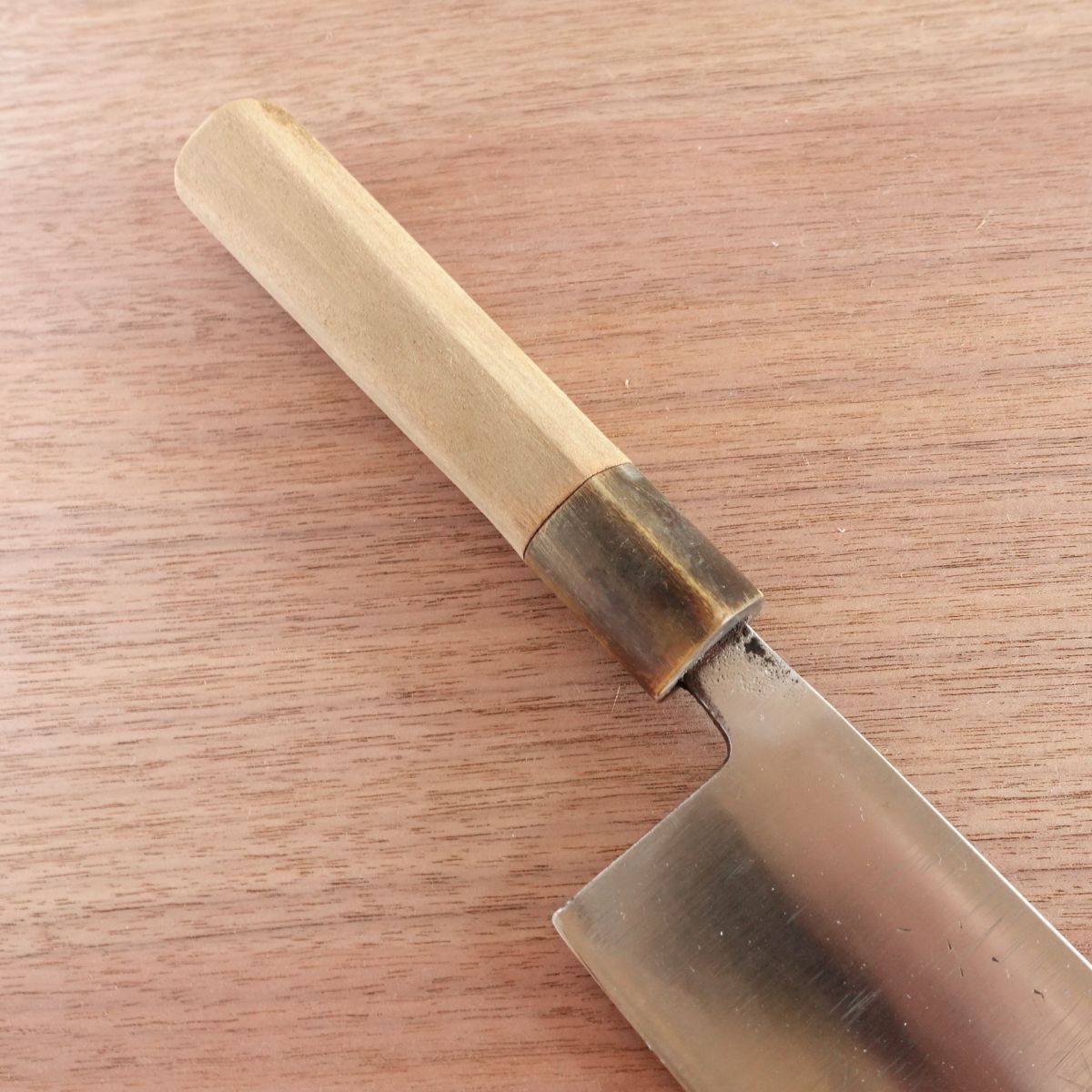 Kireaji no Ie Nakiri Knife, Sharpened, Water Buffalo Handle, Aogami Steel, Yasuki Blue Steel, 170mm