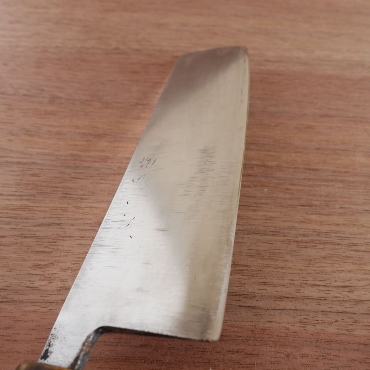 Kireaji no Ie Nakiri Knife, Sharpened, Water Buffalo Handle, Aogami Steel, Yasuki Blue Steel, 170mm