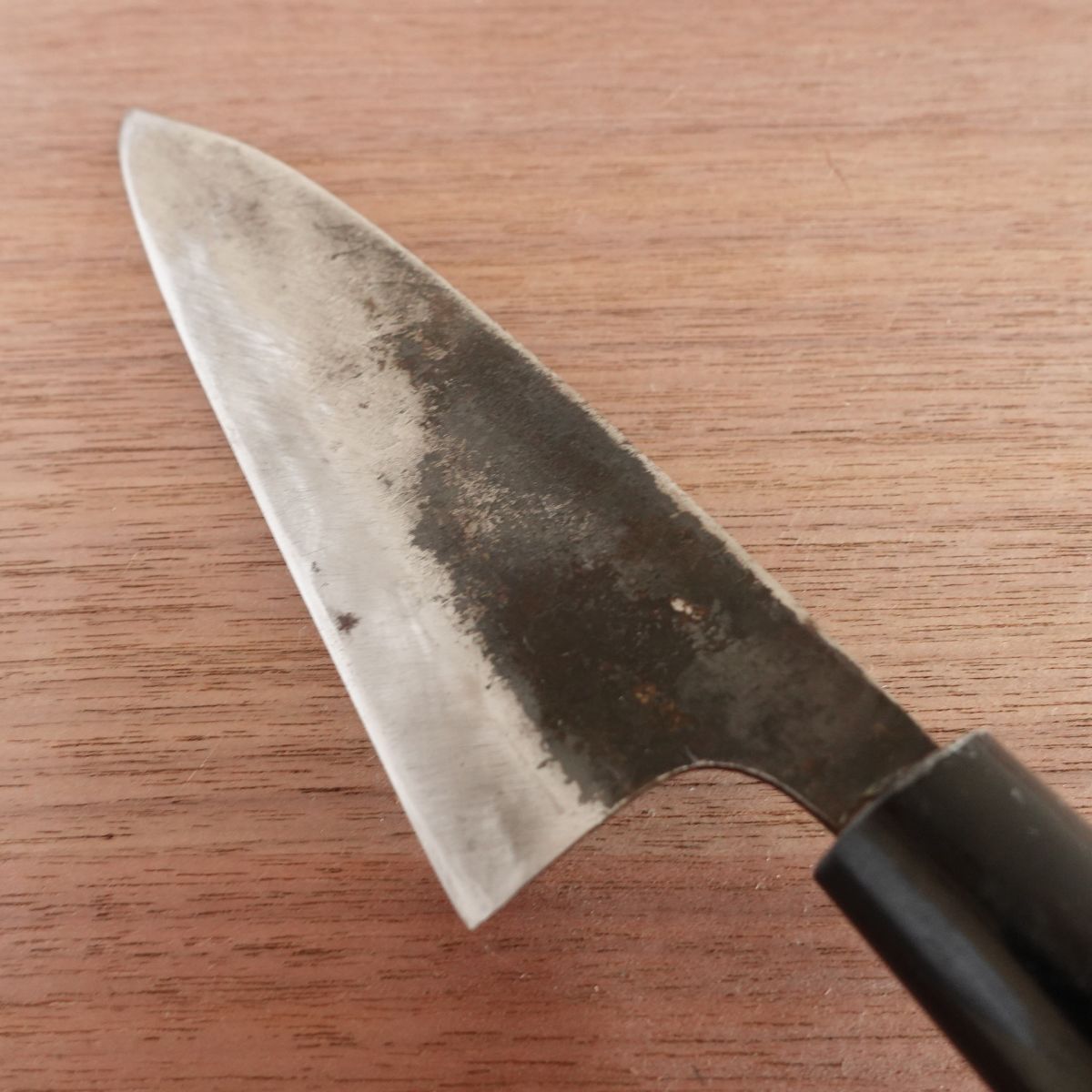 Special Wa-Santoku Knife, Sharpened, Kurouchi Finish, Hagane, Double-Edged, All-Purpose Knife, 150mm